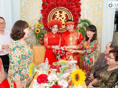 Chữ gỗ Song Hỷ tròn - Wedding nhiều kiểu [Gỗ nhẹ - Sơn thủ công] ĐK 30-40cm CHUGO-23